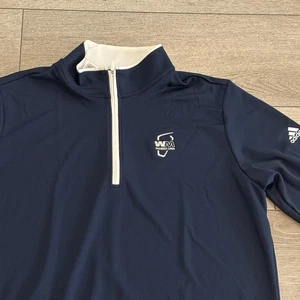 Waste Management Pullover Herren 2XL Blau Langarm 1/4 Zip Adidas Golf Neu mit Etikett - Bild 1 von 7