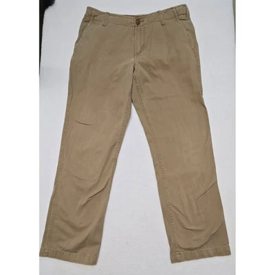 Pantalones Caqui Rojo Camel Para Hombre 34x32 Pierna Recta Informal Mezcla de Algodón Foto 1 de 4