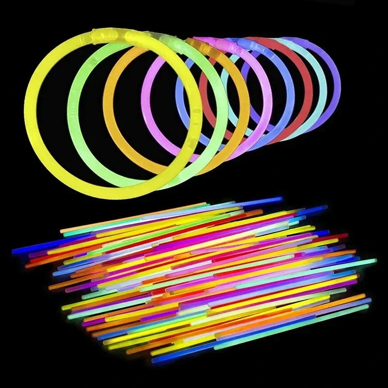 100 Glow Sticks Bracelets Necklaces Christmas Wedding Party Neon Birthday Supply Foto 1 de 4