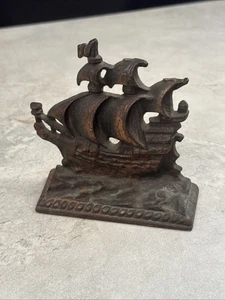 Cast Iron Clipper Ship Bookend Sailboat Cast Iron 5.5" Tall Nautical Ga2 - Imagen 1 de 9