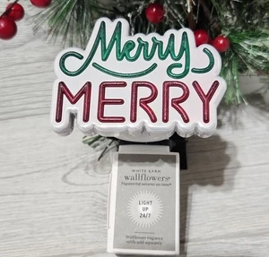 Bath & Body Works Merry Merry Neon Glowing Sign Christmas Wallflower Plug - Picture 1 of 7