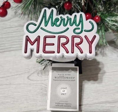 Bath & Body Works Merry Merry Neon Glowing Sign Christmas Wallflower Plug - Image 1 of 4