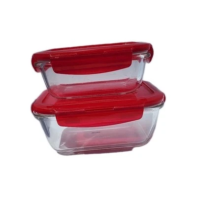 Lock & Lock 2 Glass Storage Dishes with Red Lids - Image 1 of 4