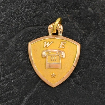 10k Yellow Gold Western Electric Phone Electrical Engineering Pendant - Image 1 of 3