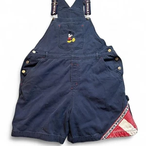 Mono corto vintage Mickey Unlimited para mujer L bolsillos Disney años 90 azul marino denim - Imagen 1 de 8