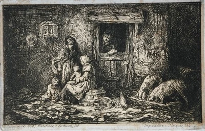 CHARLES JACQUES (1813-1894) EAU FORTE  IMPRIME CHEZ DELATRE  (1880)  / - Photo 1/2