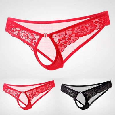 Slip intimo uomo lingerie maglia trasparente aperto vita bassa perizoma perizoma - Immagine 1 di 4