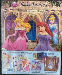 Disney Princess You’re Invited Storybook & Playset New Sealed 3D Dress-Up Stick - Picture 1 of 4