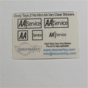 Dinky Toys 274b Morris Mini Van AA Service Stickers Set - Picture 1 of 3