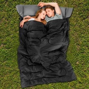 Goplus Double 2 Person Sleeping Bag Waterproof w/2 Pillows Camping Queen Size XL - Picture 1 of 12