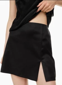Aritzia Sunday Best Tatiana schwarzer Satin-Minirock Damengröße 0 - Bild 1 von 11