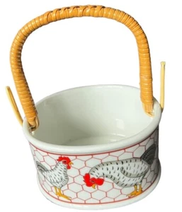 Vintage Takahashi Porcelain Basket Chickens Excellent Used Condition 5”T x3.75”L - Picture 1 of 10