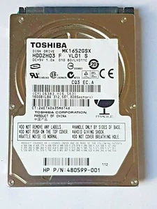 160 GB SATA Toshiba MK1652GSX 5400rpm 8MB HDD 2,5 " Internal Hard Drive - Picture 1 of 1