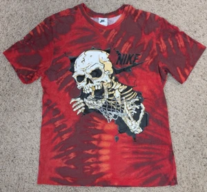 Nike Basketball Shirt Mens Medium Red Skeleton Tie Dye Streetwear Hip Hop Urban - Picture 1 of 8