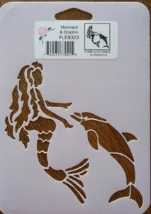 Stencil Mermaid & Dolphin Paint Crafts LE9323 Home decor StenSource journals - Picture 1 of 1