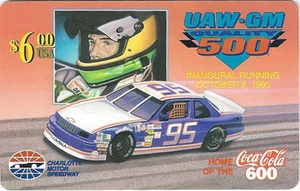 TK 134 Tarjeta Telefónica/Phonecard USA $6. Coca-Cola 600 UAW-GM 500 - Imagen 1 de 1