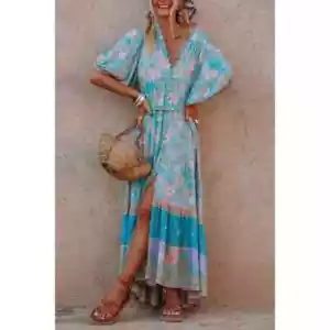 Spell & The Gypsy ~ Hibiscus Lane Button Gown Dress XL ( + XXL ) AUS 16 US 12 - Picture 1 of 17