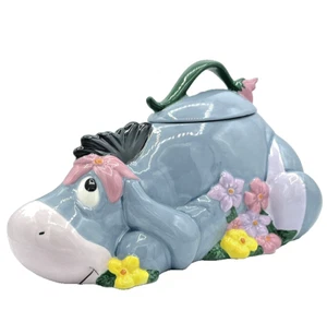 Disney Eeyore Cookie Jar Ceramic Flowers Large Figurine Unused 1990s Vintage - Picture 1 of 14
