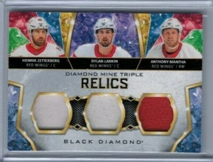 2020-21 Black Diamond Henrik Zetterberg Dylan Larkin Anthony Mantha Triple Relic - Picture 1 of 1