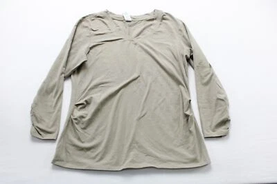 Camiseta informal de mujer RBX manga larga con cuello en V AW5 gris grande Foto 1 de 3