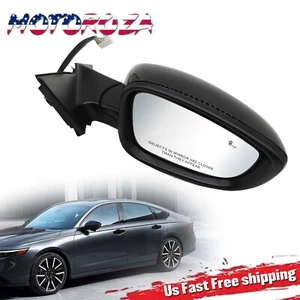 Black Right Side Mirror Heated Blind Spot RH For Honda Accord 2023 2024 2025 - Foto 1 di 9