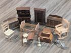 Vintage Miniature Decor Dollhouse Furniture Lot Of 15 Pieces Dresser Cabinets