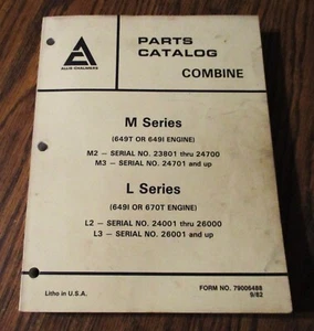 Allis Chalmers Gleaner M L Serie M2 M3 L2 L3 Mähdrescher Teilekatalog Handbuch Buch - Bild 1 von 6