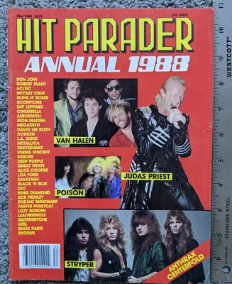 VTG 1988 FALL HIT PARADER MAGAZINE POISON Crue METALLICA PREIST ANTHRAX 80s HAIR - Image 1 of 4
