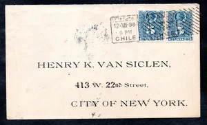 CHILE, SOBRE COLONES RULETEADOS, PMK. SANTIAGO A NEW YORK, U.S.A   #SEPT-122 - Picture 1 of 2