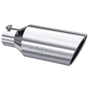 MBRP T5126 Stainless Steel Angled Rolled End Round 4 inch Universal Exhaust Tip - Picture 1 of 3