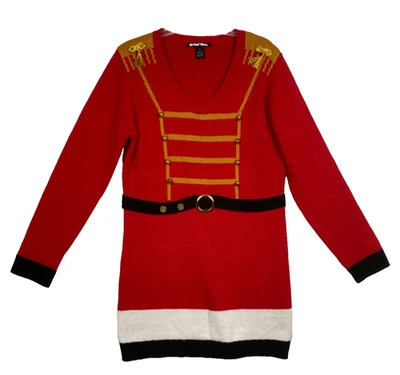 Planet Gold Christmas Nutcracker Long Women’s Sweater Size L / XL - Imagem 1 de 4