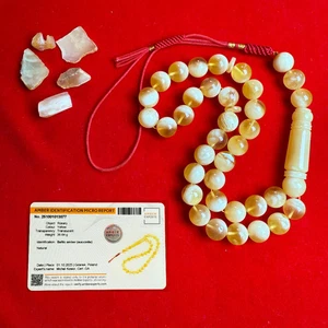 Exclusive Golden Amber Tasbih Misbaha تسبيح Islamic Rosary 11.5mm 37g - Picture 1 of 5