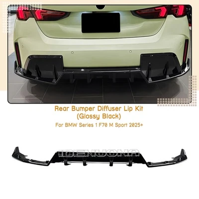 Kit de labio difusor de parachoques trasero para BMW Serie 1 F70 M Sport 2025+ negro brillante Foto 1 de 4
