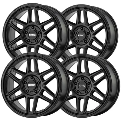 (Set of 4) KMC KM716 Nomad 17x8 5x120 +38mm Satin Black Wheels Rims 17" Inch Foto 1 de 4