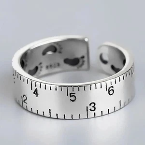 Ruler Ring 925 Sterling Silver Adjustable Ring - Picture 1 of 4