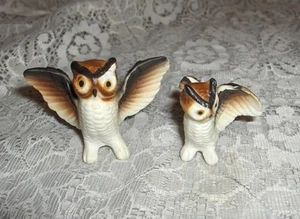 2 Estatuillas de tótem fetiche vintage de hueso de búho China Japón de colección coleccionables - Imagen 1 de 1