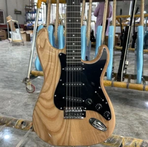 ST Electric Guitar Ash Body Original Wood Color Rosewood Fretboard 6 Strings - Bild 1 von 6
