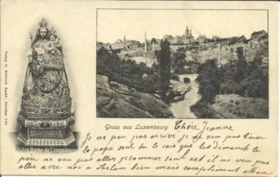 Luxembourg Sc#74(single frank) 8/7/05 postcard view to Arlon Belgium - Image 1 of 3