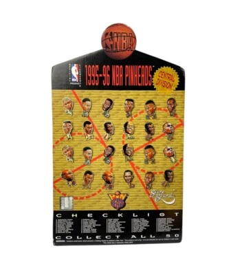 Vintage 1995-96 NBA Pinheads 24 Collectible Pins w Display Shaq Barkley Pippen + - Image 1 of 4