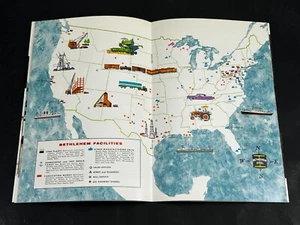 Bethlehem Steel Plant Facilities 1960 Promotional Booklet Map Advertising - Picture 1 of 20