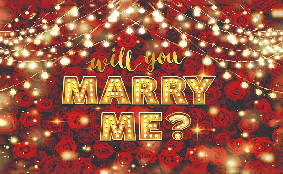 WILL YOU MARRY ME Flag / Banner 5 FT x 3 FT Wedding Proposal Banner - Image 1 of 1