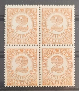 España Bloque de 4 Sellos Edifil 678. Cifras. 2 Centimos Castaño Rojizo. - Imagen 1 de 1