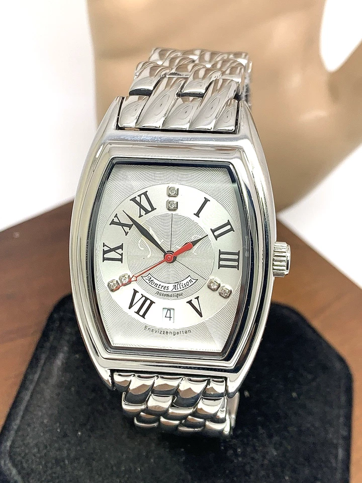 Reloj Hombre Montres Allison Automático Suizo Diamante Esfera Plateada Edición Limitada Foto 1 de 4