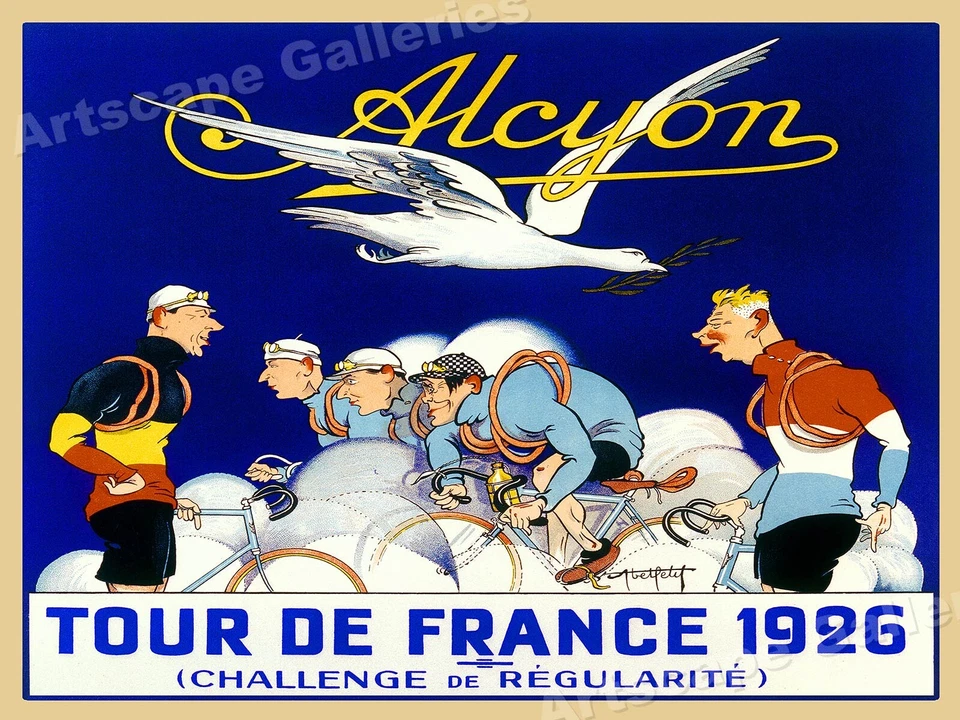 "Alcyon - Tour de France" 1926 Vintage Bicycle Poster - 18x24