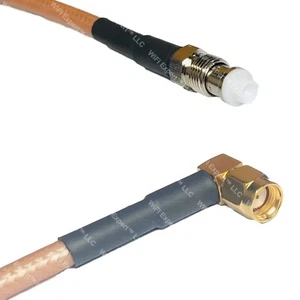 RG400 FME FEMALE to RP-SMA MALE ANGLE RF Cable FAST-SHIP LOT - Picture 1 of 1