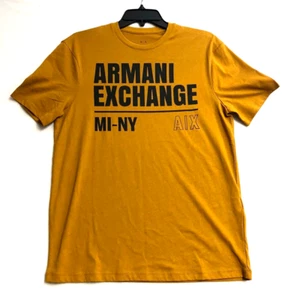 ARMANI EXCHANGE Yellow Gold T-Shirt MI-NY A|X Sustainability Project S NWT $55 - Picture 1 of 4