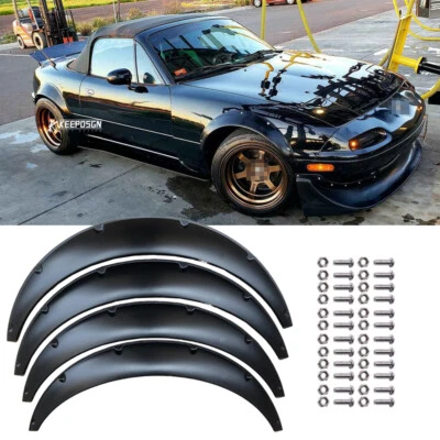 Kit de 4 piezas de arcos de rueda de 4,5" guardabarros llamaradas carrocería extra ancha para Mazda MX-5 Miata Foto 1 de 4