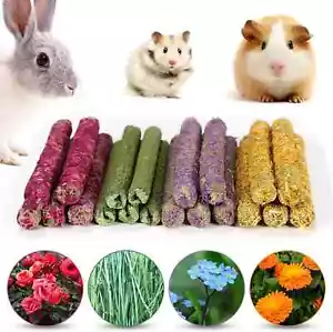 Rabbit Chew Toys for Teeth, Timothy Grass Carrot Sticks Guinea Pig 20 PCS - Picture 1 of 2