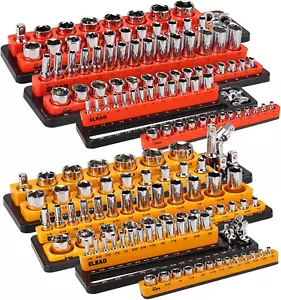 Magnetic Socket Organizer Set - Durable 1/2, 1/4, 3/8 Inch Drive Holder, Tool - Picture 1 of 12