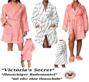 Victoria's Secret Bademantel flauschig kurz Cozy Robe Hausschuhe Gr. XS/S - Bild 1 von 37